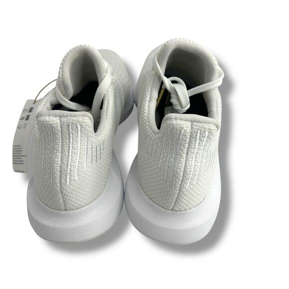 NEW Women's Adidas Swift Run 1.0 Sneakers White Gold Lace Up Trainers - Picture 6 of 14